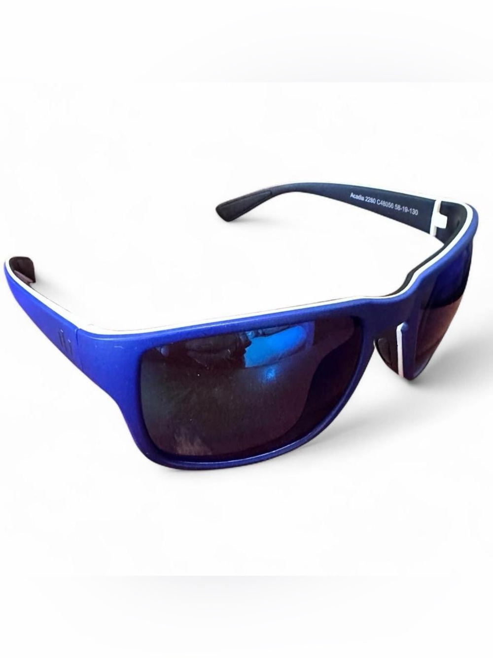 NWT Polarized Sunglasses MSRP$89 “Arcadia” w/Case Matte Blue/Black Lens Unisex